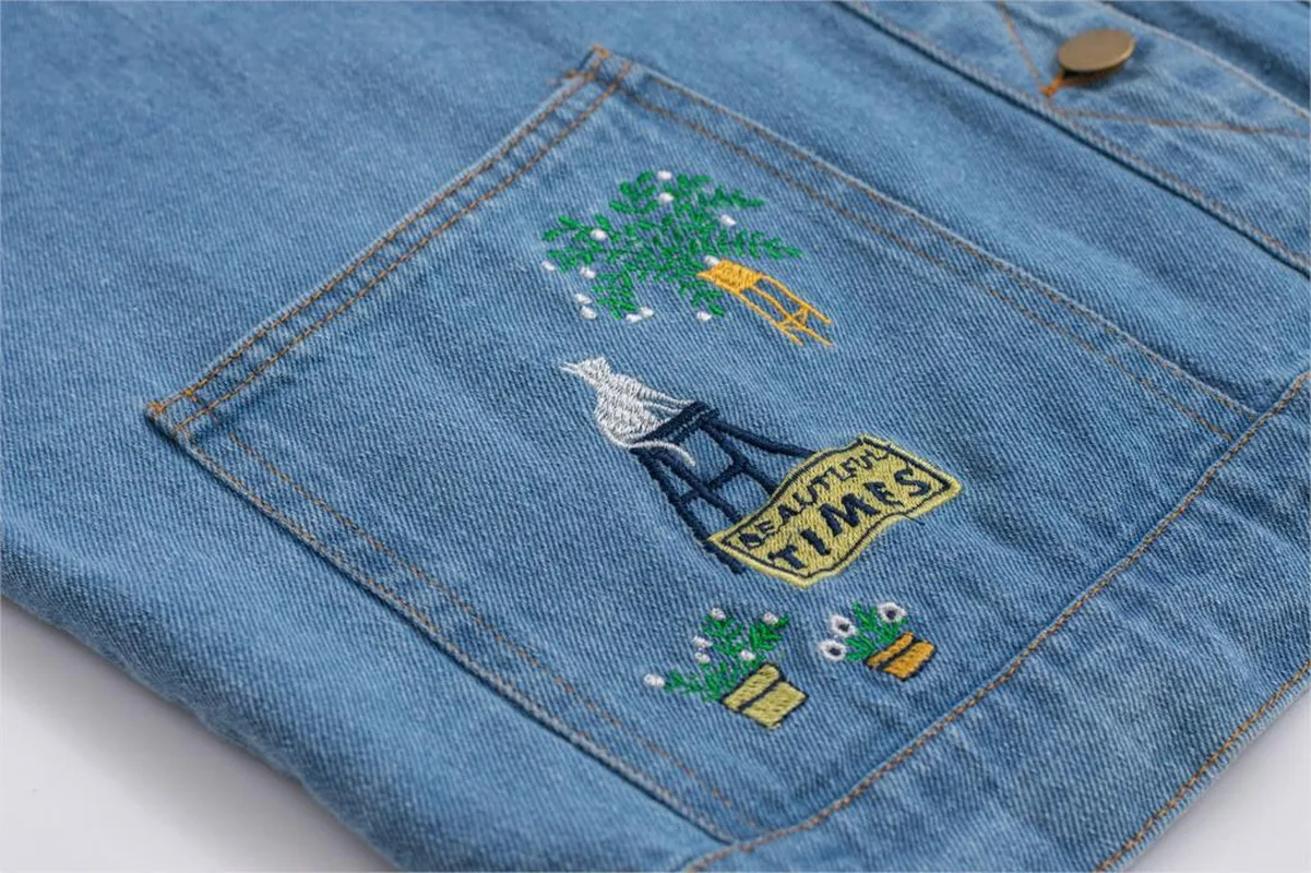 Осенняя винтажная джинсовая куртка для женщин в стиле Харадзюку Bf Свободные