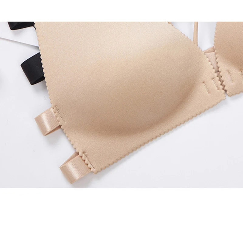 

Women Sexy Push Up Bra Front Closure Sexy Bras Fashion Womens Front Button Solid Back Beautify Wire Free Bras Femme