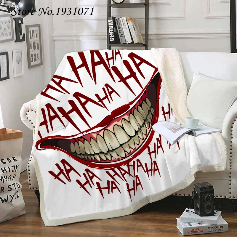 Флисовое одеяло The joker с 3D принтом для кровати толстое модное покрывало из шерпы