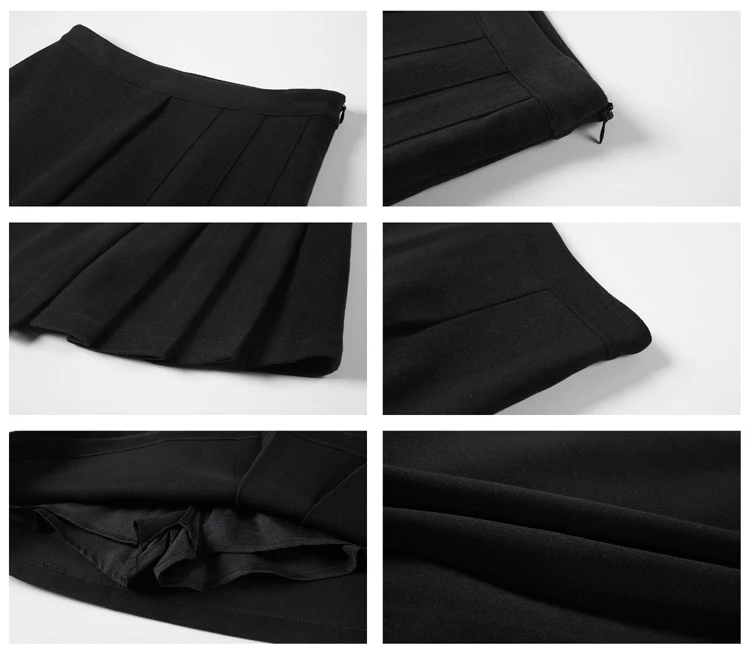

Fashion Women 2021 Spring Summer Autumn Skirts Female Casual A-Line Black Irregular High Waist Office All-Match Mini Skirt S106