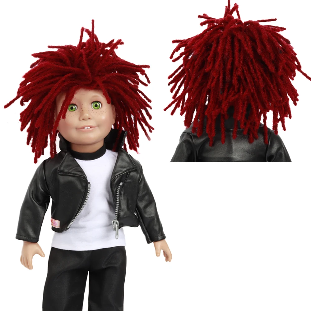 

American doll wigs High temperature fiber black dreadlocks africa style doll wigs for 18'' Height American doll accessories