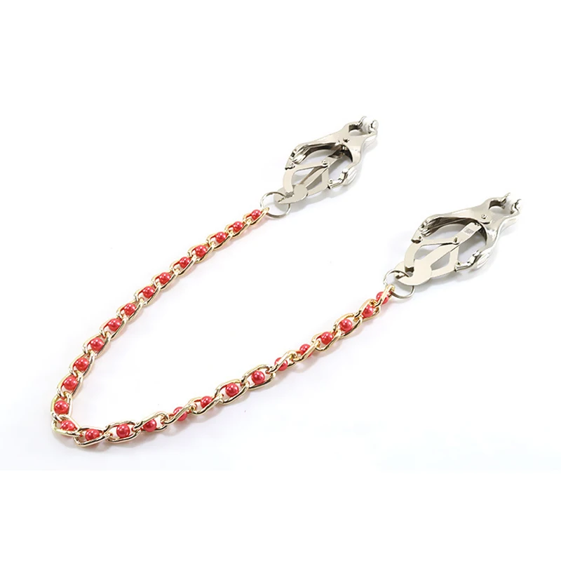 Металлические женские зажимы для cосков с цепью из нержавеющей стали стимулятор