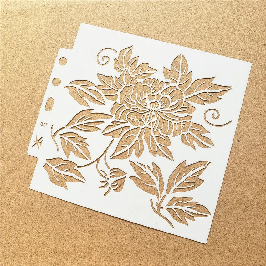 Листья цветы 13*14 см скрап-трафареты спрей пластичной прессформы щит форма для