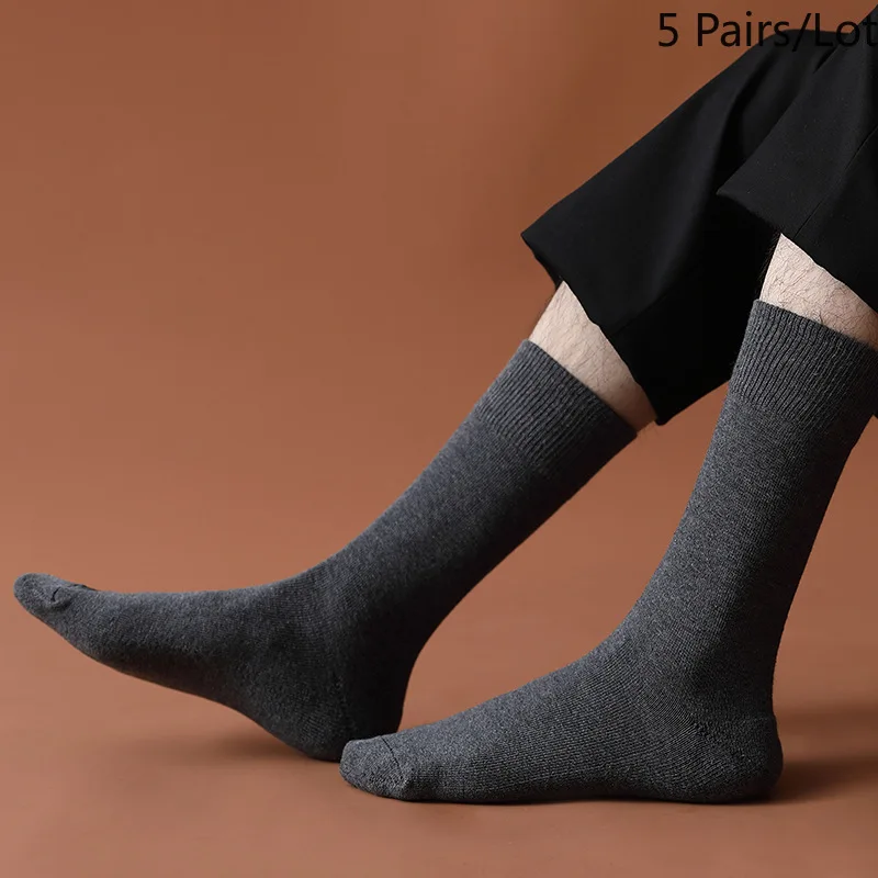 

Winter Thickened Men Socks Medium Tube Keep Warm Deodorant Socks for Elderly Hard-wearing Sweat Absorbing Cotton Socks