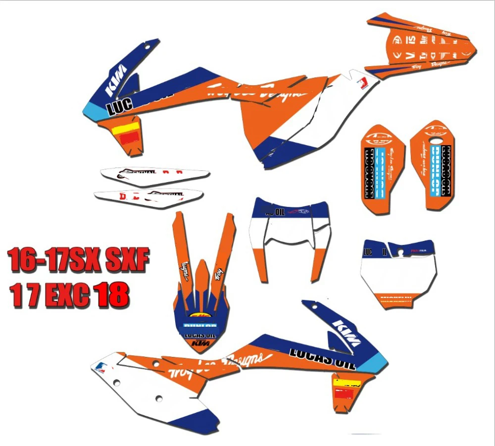 Мотоцикл Велосипед графика наклейки Фоновые для KTM 2017 2018 EXC/EXCF 250/350/300/450/500 SX SXF XC XCF