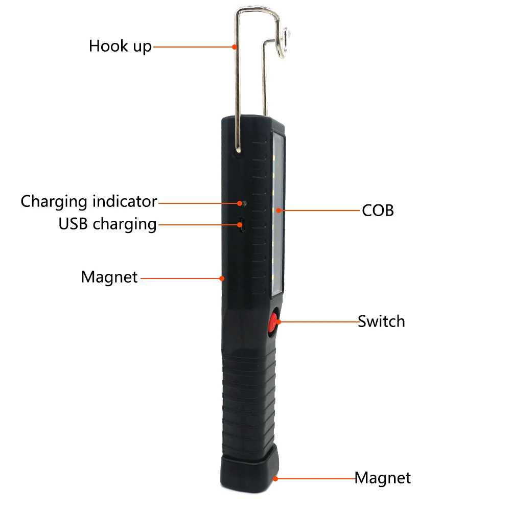 Aukelly USB Перезаряжаемый 16 светодиодов рабочий светильник Магнитный для осмотра