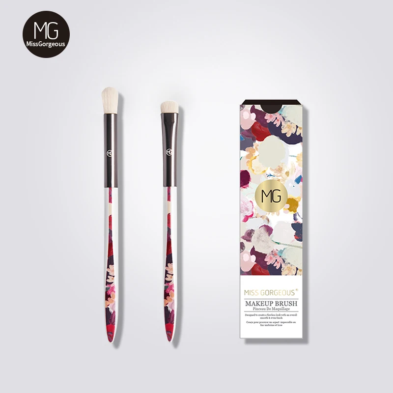 Искусственный набор кистей для макияжа 2 шт. печатные косметические тени век