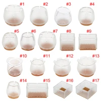 10pcs silicone rectangle square round chair leg caps feet pads furniture table covers wood floor protectors furniture parts