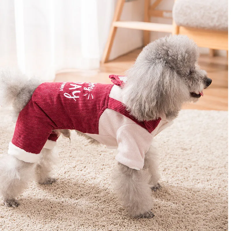 XS-3XL 7 Sizes-3C Dog Clothes Pet Jumpsuit For Pug Dachshund 4 Legs Warm Coat Winter 32-61cm Bust Clothing Small Dog for Bulldog
