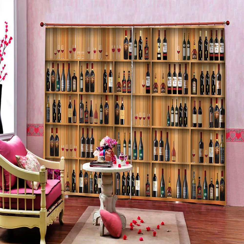 Занавески 3D для спальни винного шкафа декоративные оконные шторы гостиной