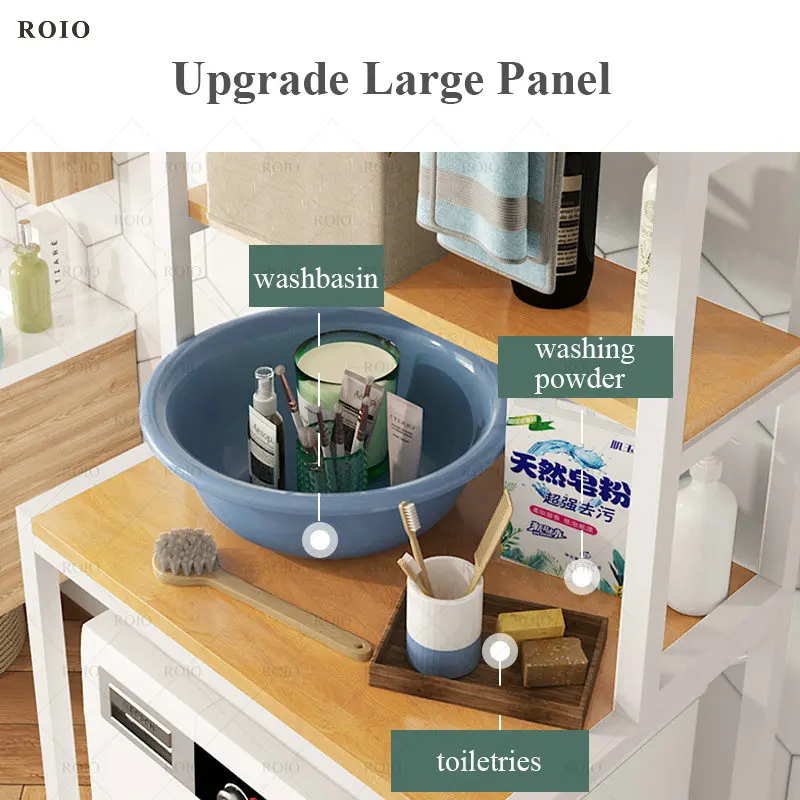 wooden rack wash machine rack bathroom toilet cabinet shelving kitchen sundries rack bathroom space saver shelf organizer holder free global shipping