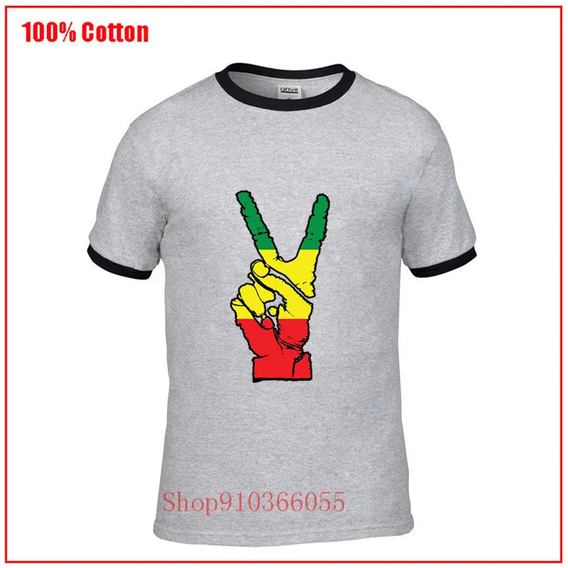 Футболка мужская оверсайз с пальцами и надписью RASTA PEACE | Мужская одежда