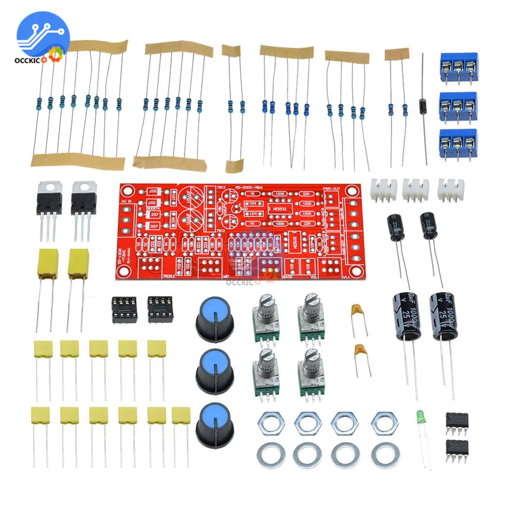 NE5532 предварительно усилитель предусилителя тональная плата наборы DIY высокие частоты Alto бас регулятор громкости