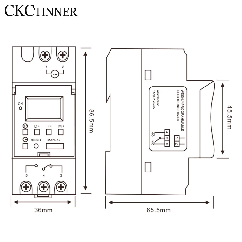 Цифровой таймер THC15A программируемое реле времени контроллер 12 В 24 48 переменного