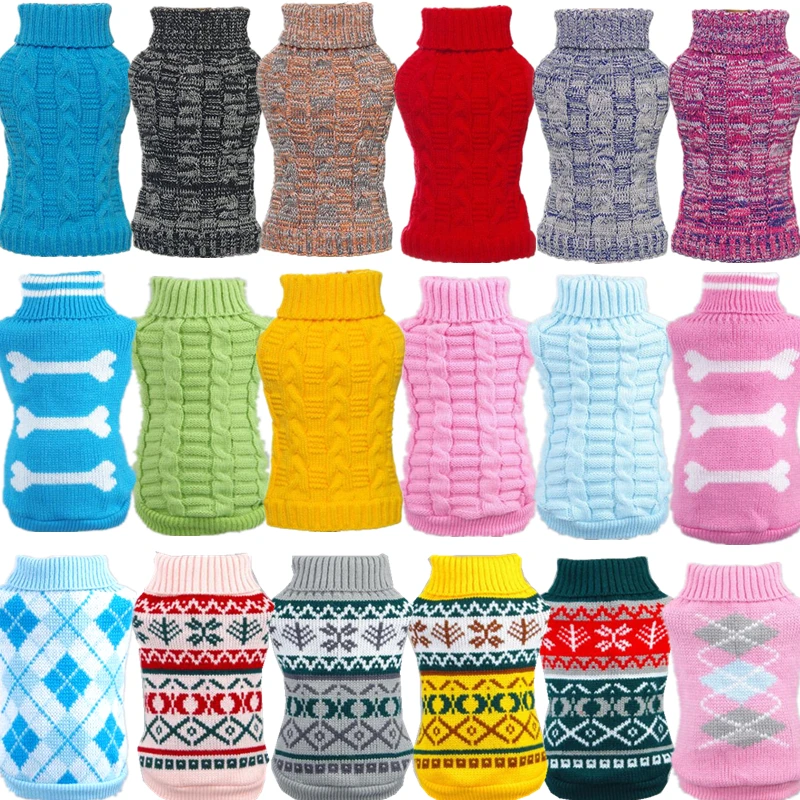 Теплая одежда для собак рубашка маленьких больших свитер кошек пальто куртка