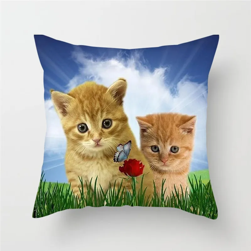 Fuwatacchi Cute чехол для подушки с кошкой Cat and подушка бабочкой Cover дивана домашнее
