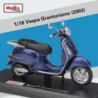 Модельные реплики для мотоциклов Maisto 1:18 Vespa granтуризм 2003, оригинальные детали, Коллекционная модель мотоцикла, Подарочная игрушка B207