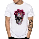 Летняя мужская футболка с принтом черепа дьявола, Уличная Повседневная футболка Харадзюку, модные мужские топы, футболки, одежда, 2020