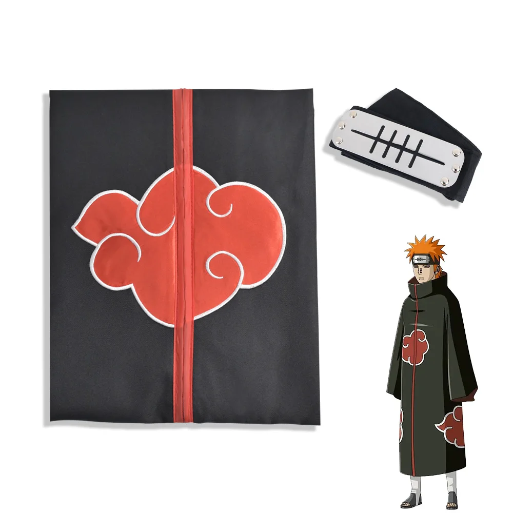 Itachi Плащ Хэллоуин аниме косплей костюм комплект Akatsuki |