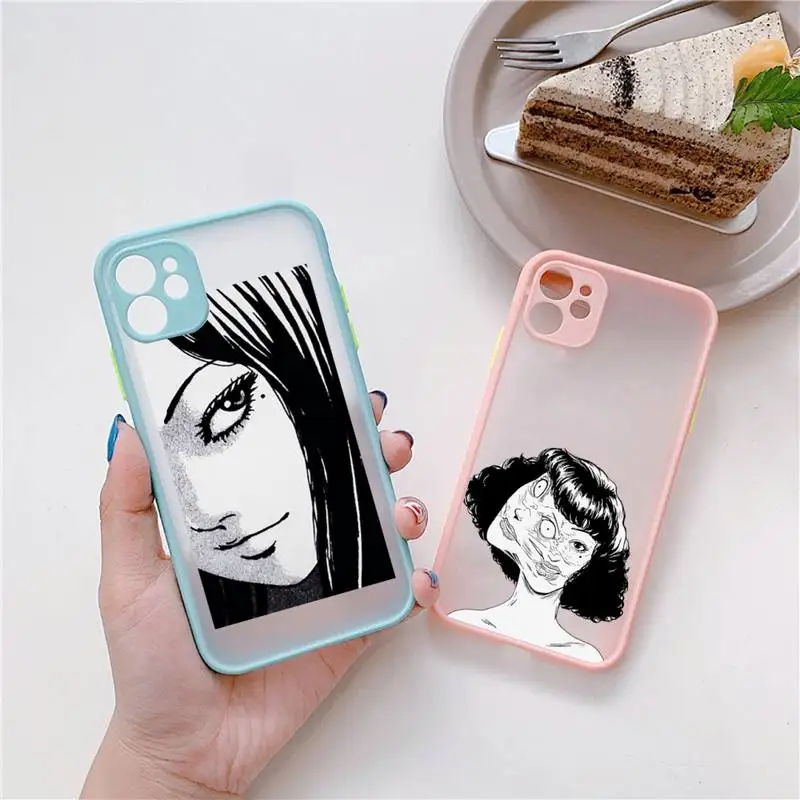

Junji Ito Collection Tees Horror Phone Case Matte Bumper Case For iphone 13 12 11 Pro Max X XS Max XR 7 8 Plus 12mini