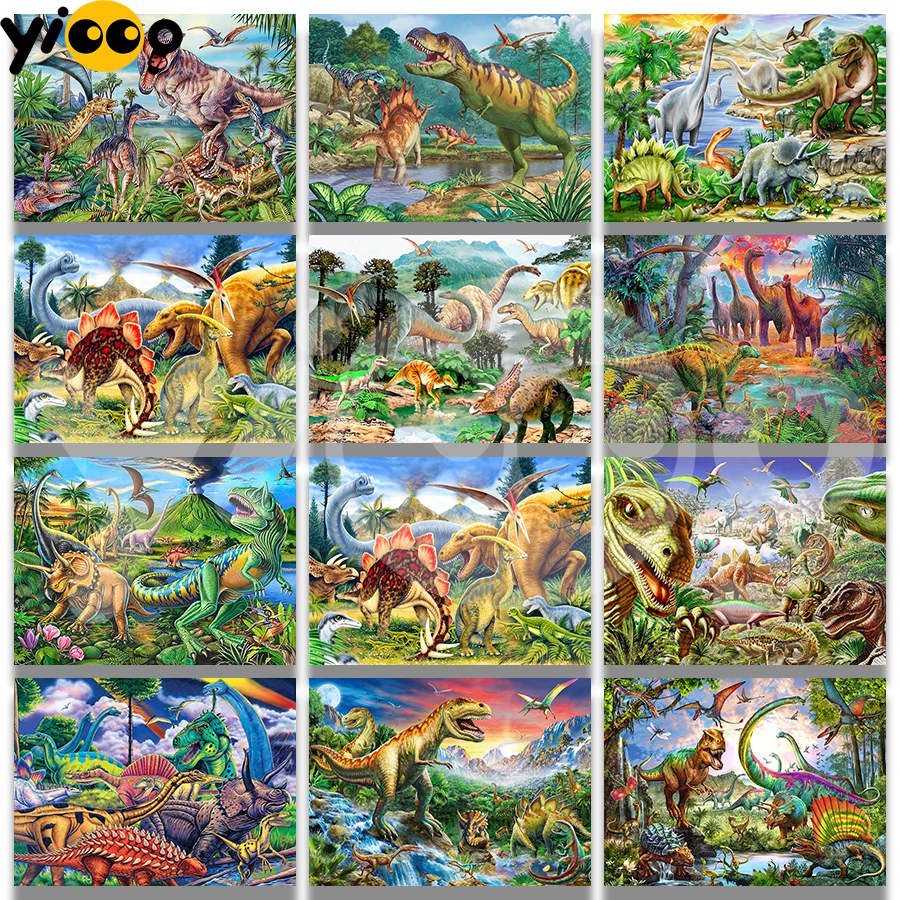 

Full Square/Round Diamond Embroidery Dinosaur jungle Animal 5D Diamond Painting Cross Stitch Rhinestone Mosaic Home Decor Gift