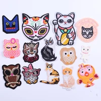 japanese lucky cat patches thermal stickers on clothes iron on transfers for clothing thermoadhesive patch diy applique for kid