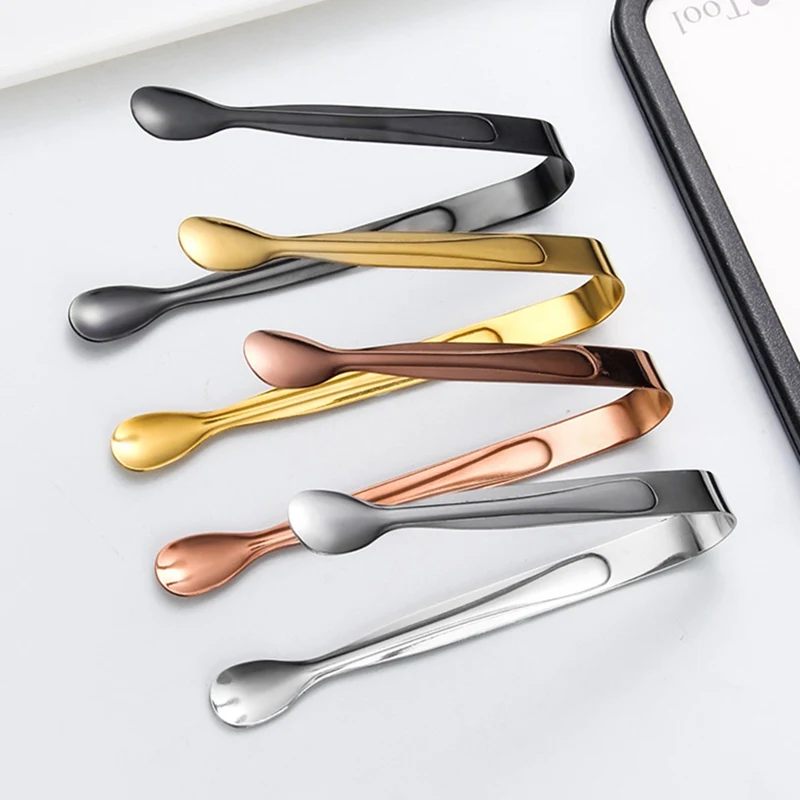 Stainless Steel Ice Tongs Sugar Cube Mini Metal Kitchen Food Serving Clips Tea Party Bar Accessories | Дом и сад