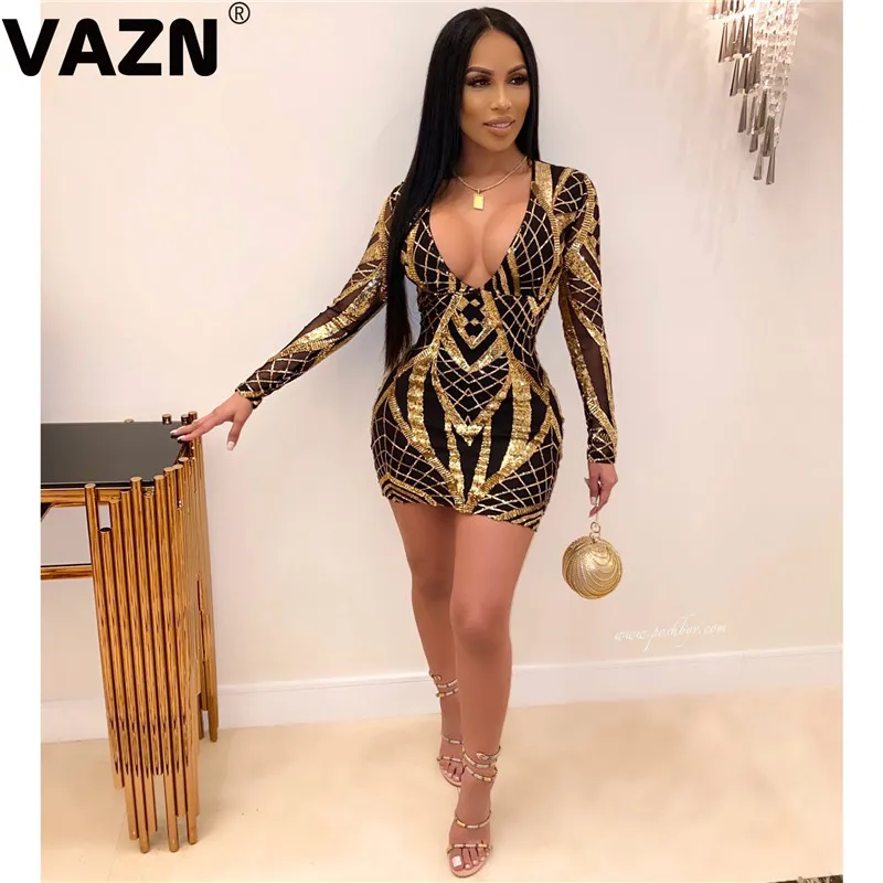 VAZN новые изысканные 2020 весенние пикантные женские Золотой щепки оболочка мини