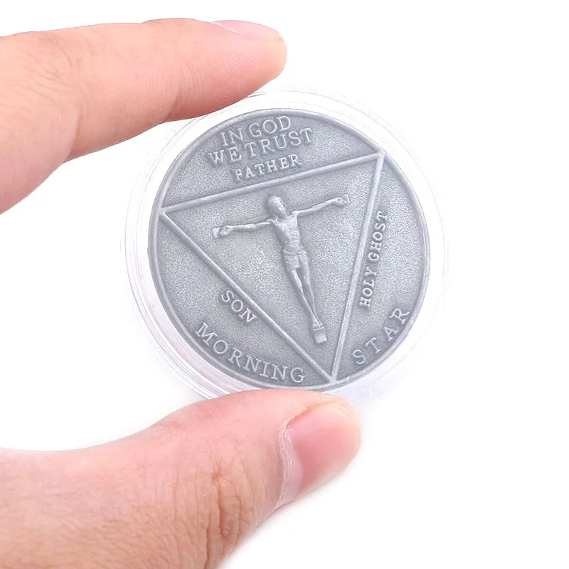 Lucifer Morning Star Satanic монета брелок древний старший свиток Дракон логотип для мужчин