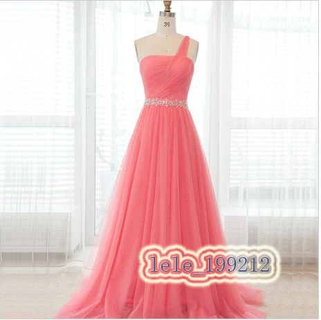 

free shipping 2018 real pictures vestido de noiva one shoulder custom beading Chiffon Formal Gown Party bridesmaid dresses