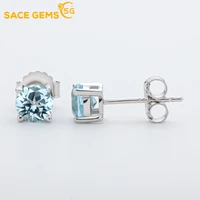 sace gems 925 sterling silver natural topaz earrings 0 6 carat round stud earrings wedding engagement party fine jewelry gifts