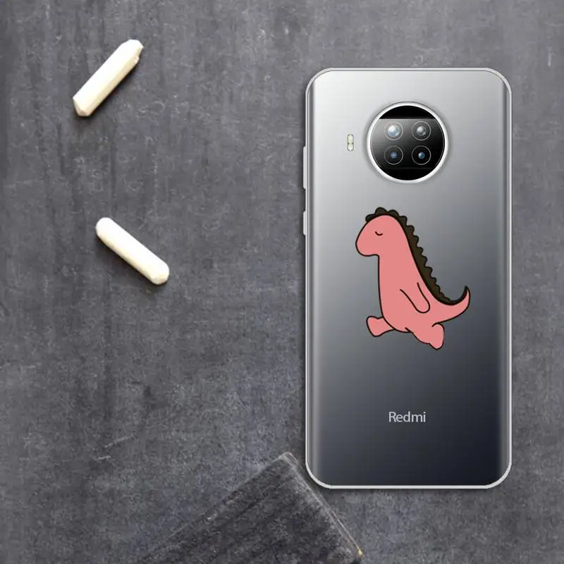 

Creative cute dinosaur Cartoons Phone Case Transparent for Xiaomi Redmi note 10 t 8 9 pro lite 11
