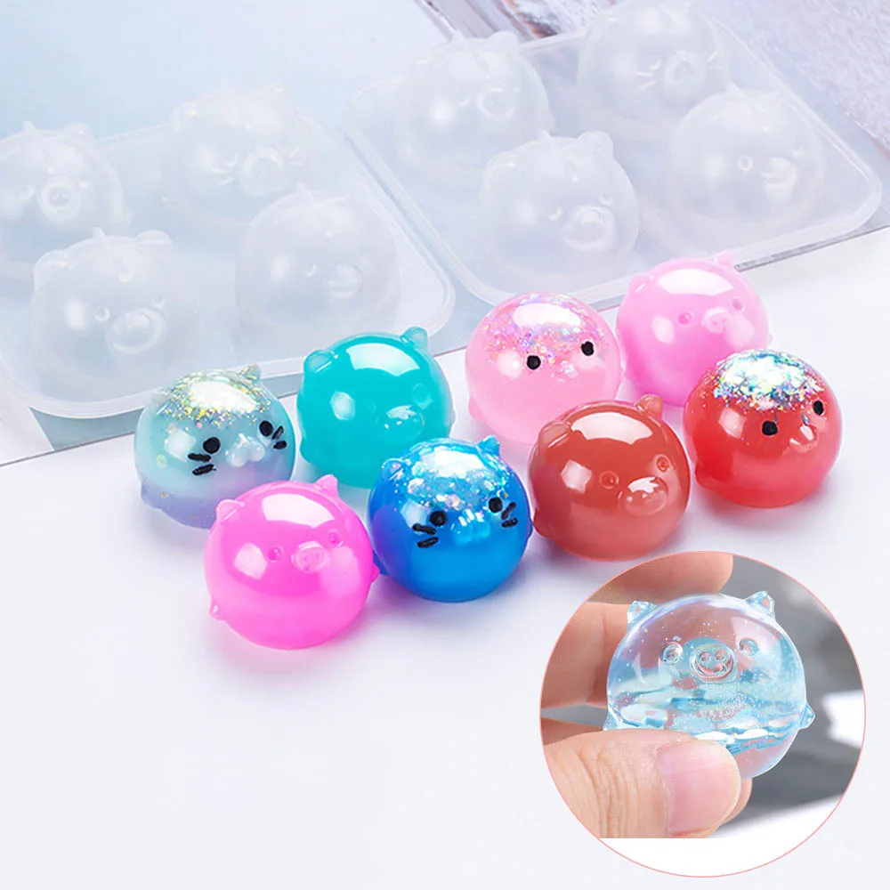 

Diy crystal epoxy Resin mold Four small animal mold piglet chicken ornaments doll silicone mold For Resin
