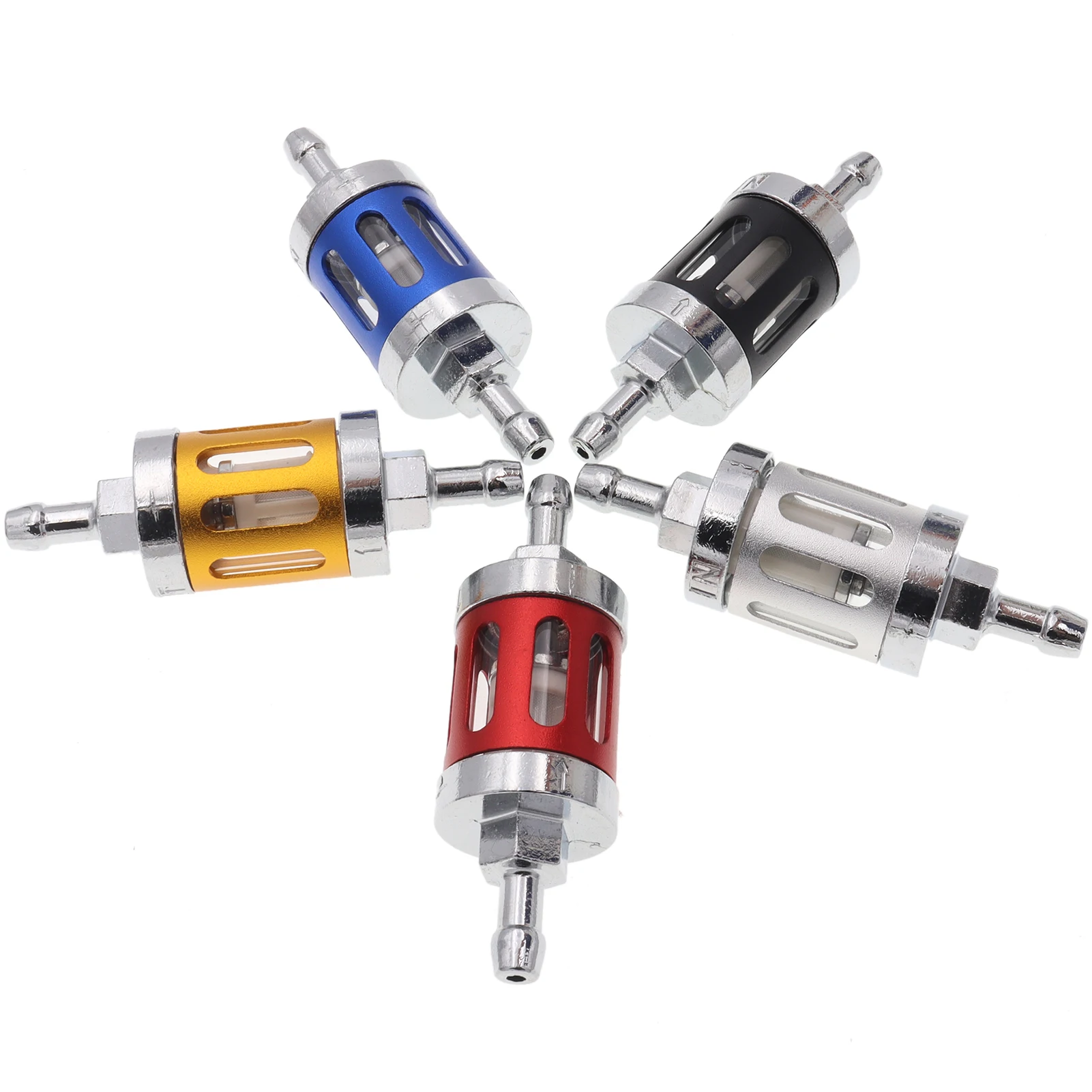 Большой алюминиевый топливный фильтр для бензинового масла 1/4 дюйма встроенный