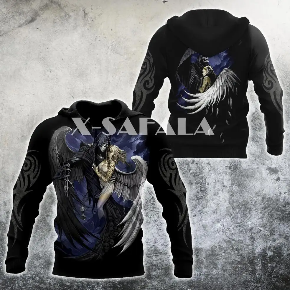 

Толстовка унисекс, с 3D-принтом черепа, головы и девушки