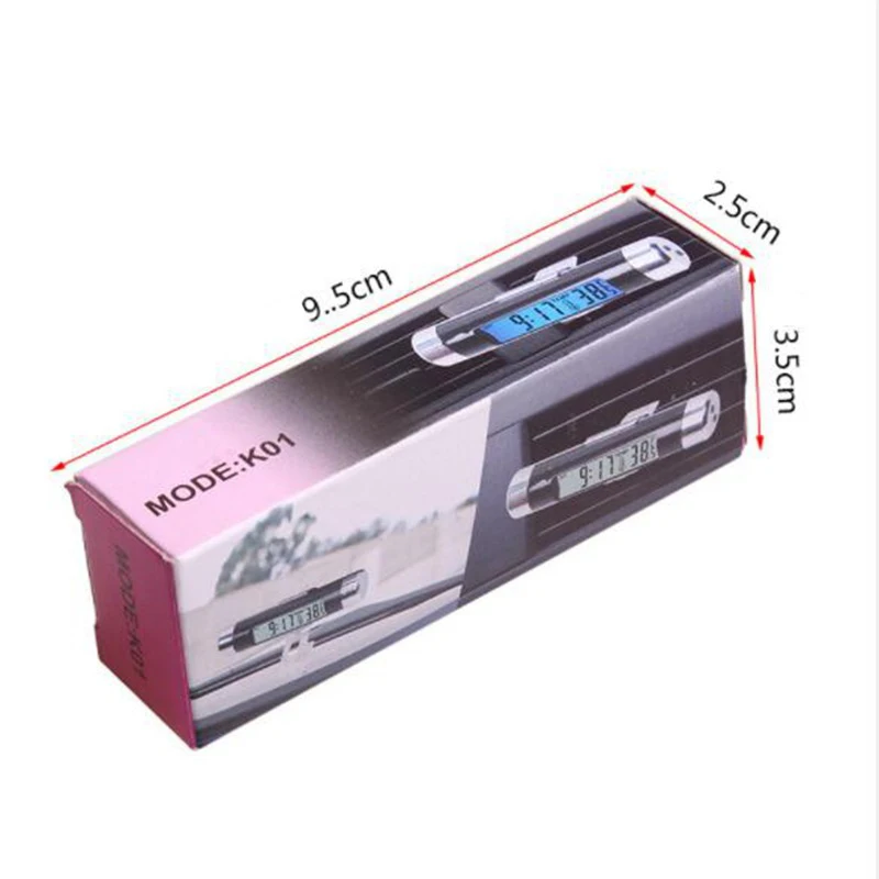 Автомобильный термометр 2 в 1 с календарем ЖК-дисплеем зажимом цифровой синей