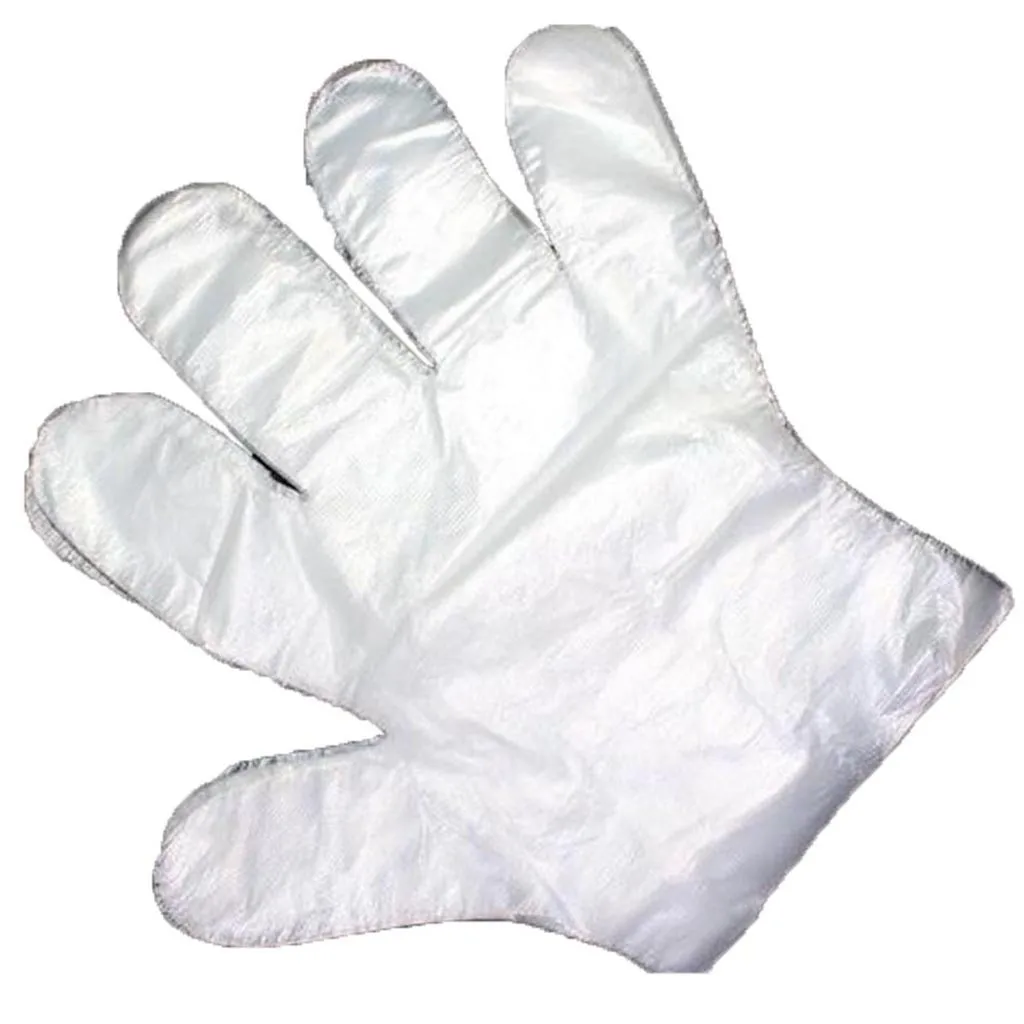 

100pcs Transparent Plastic Gloves Disposable Waterproof Household Cleaning BBQ Cooking Gloves BBQ Cooking One-off Gloves #30