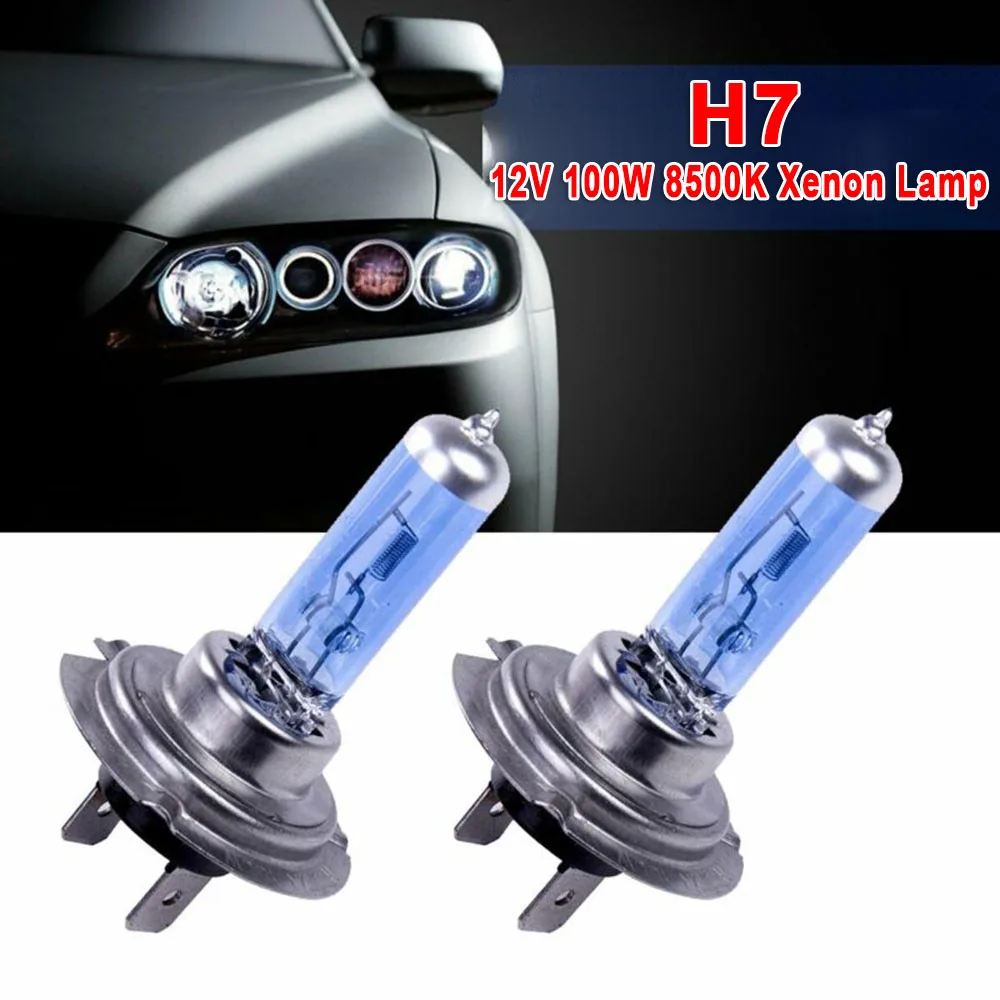 

2Pcs New Super LED Bulbs White 12V H7 Headlamps Kit 100W 8500K Mini Car Auto Lamps Xenon Lamp Super Bright Halogen Car Headlight