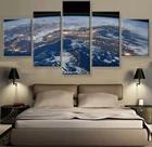Настенные художественные плакаты на 5 панелей с изображением земли и планеты, настенные художественные плакаты, настенные картины, Декор для дома, гостиной, спальни, украшение