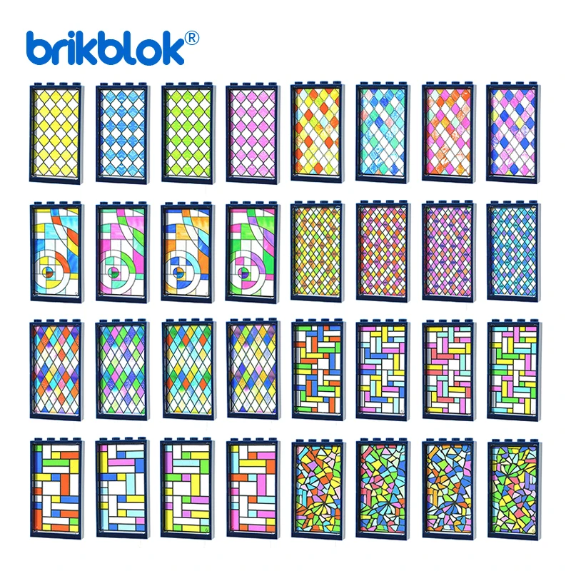 

Multicolor Printed Glass for 1x4x6 Window Frame Building Blocks Toys MOC Bricks Decoration City House