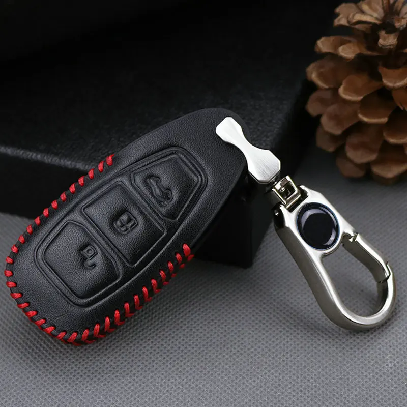 Кожаный Автомобильный Чехол для брелка с ключом Ford Fusion F150 Ranger Focus 2 3 Mondeo Mk5 Mk3 Fiesta S C Max 2019 2020|Футляр