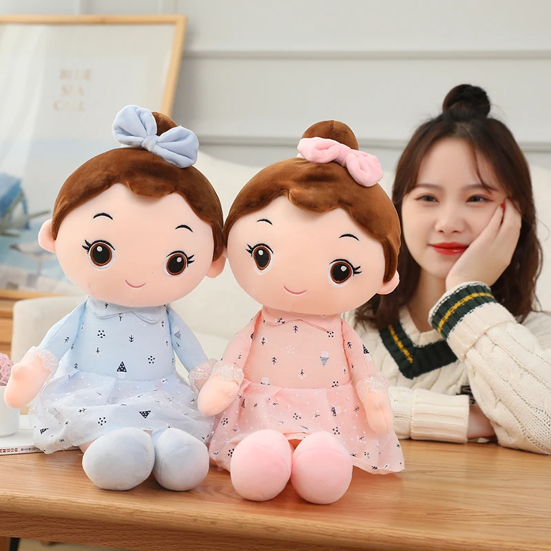 

Newborn Baby Beautiful Girl with Lace Skirt Plush Toys Stuffed Lovely Dolls Soft Pillow for Kids Birthday Girls Valentine Gifts