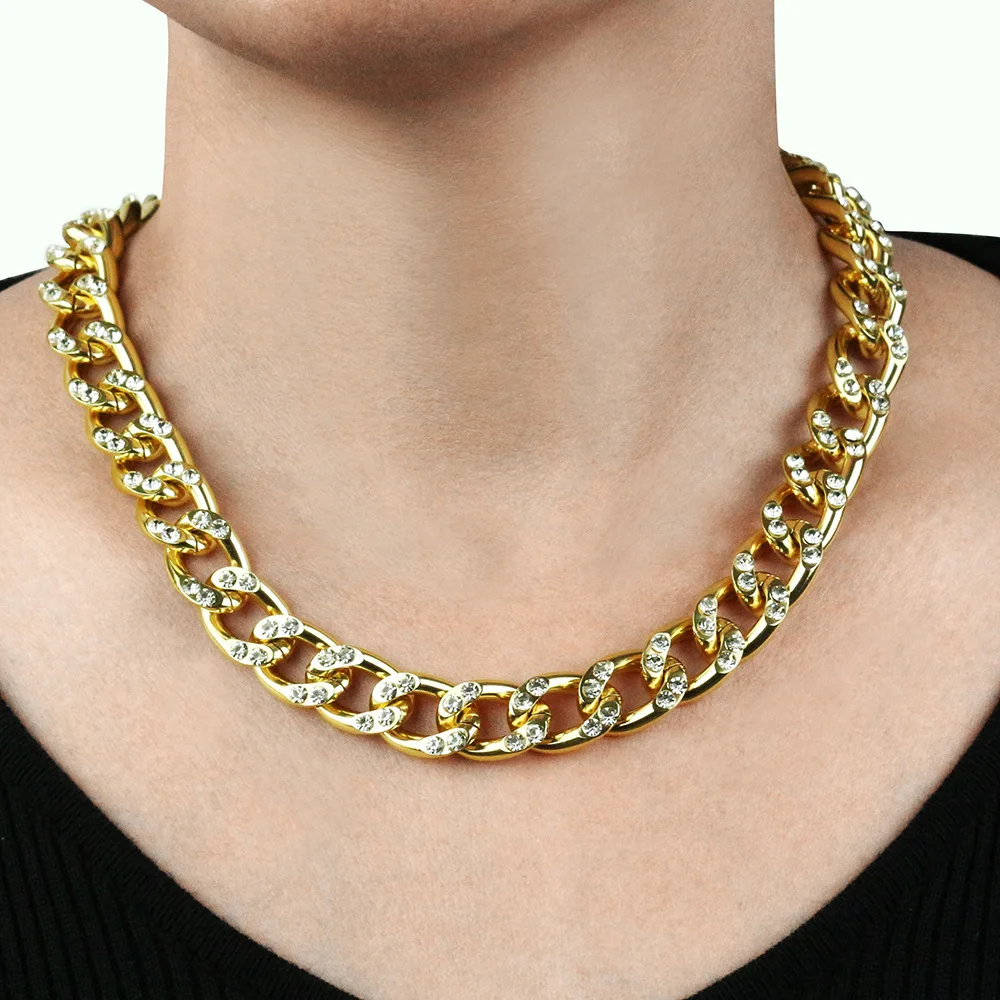 Ретро стиль покрыты золотом Цвет с украшением в виде кристаллов Стразы цепи