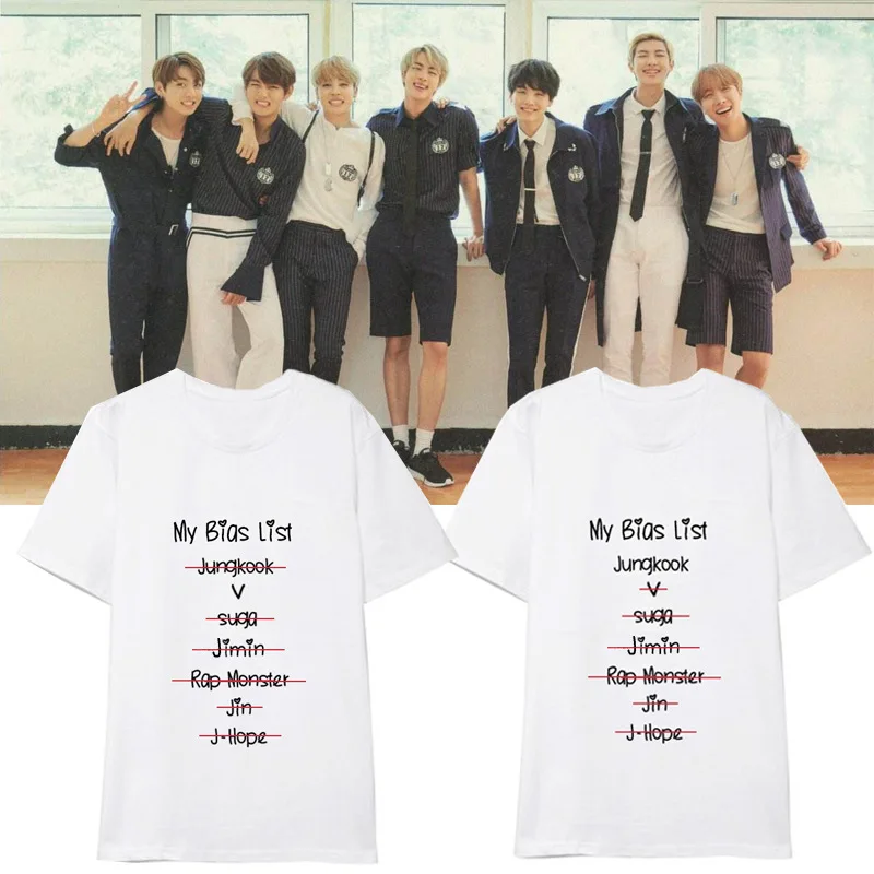 Концерт К поп песня одежда уличная модная тенниска с коротким рукавом цвета