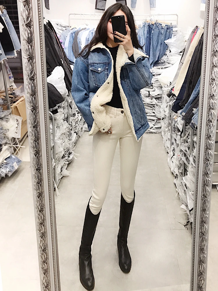 

new spring and autumn Fashion casual cotton brand stretch jeans clothing for short young girls female