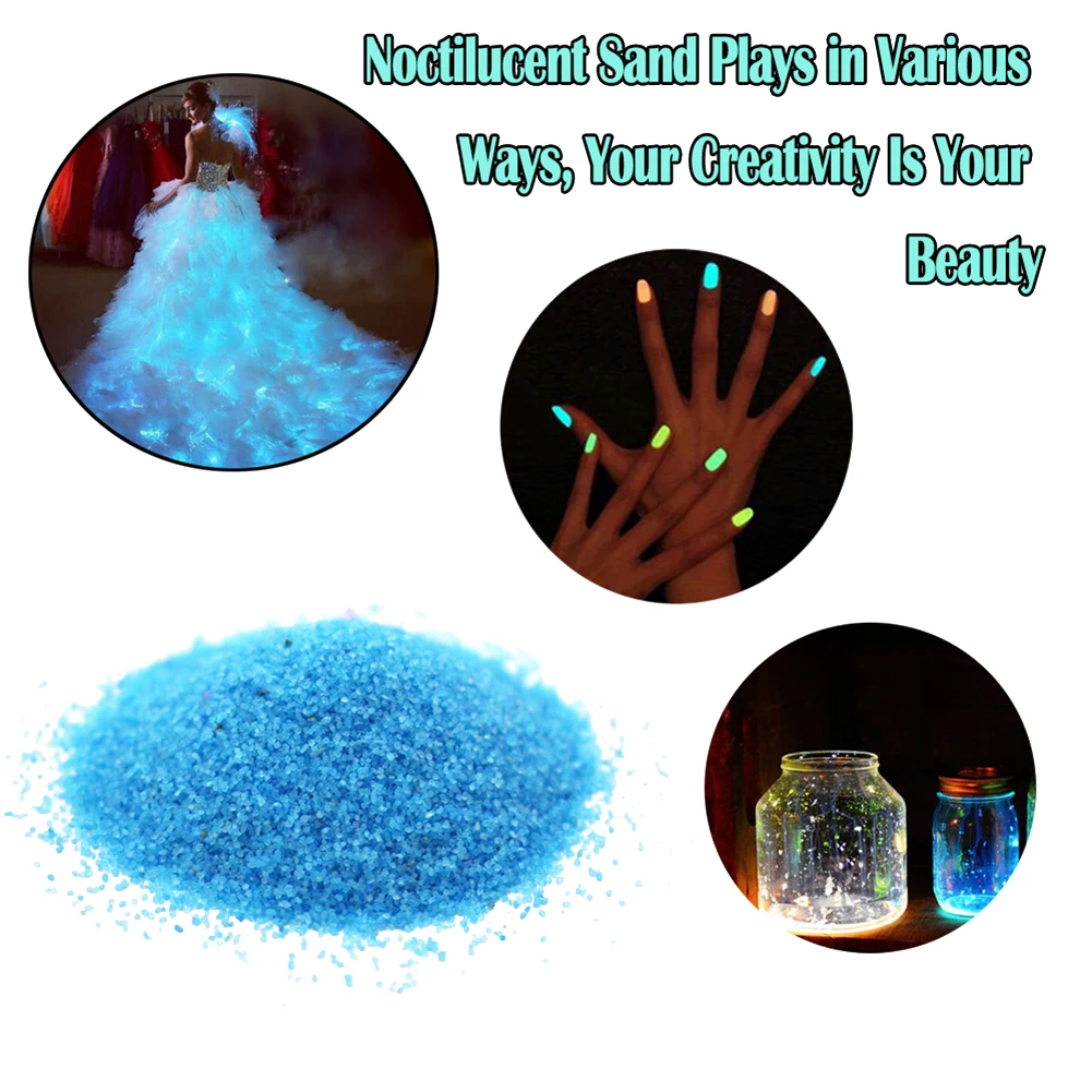 

10g Luminous Sand Glow in Dark Glowing Fluorescent Luminous Sand Wishing Bottle Fish Tank Gravel Decor Kids DIY Made Toys