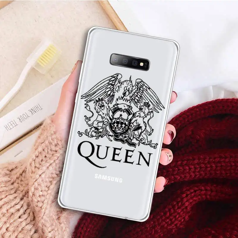 

Rock singer Freddie Mercury Queen Phone Case Transparent For Samsung Galaxy S A 5 7 8 9 2015 20 edge plus 10 e lite 2019