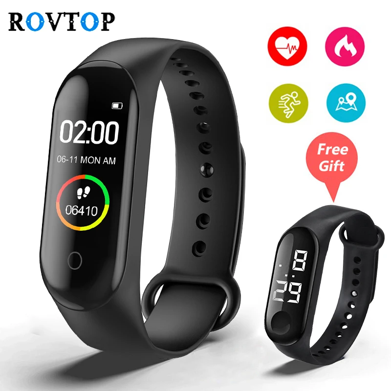 Смарт-часы M3 Plus &amp M4 пульсометр фитнес-трекер спортивные смарт-браслеты