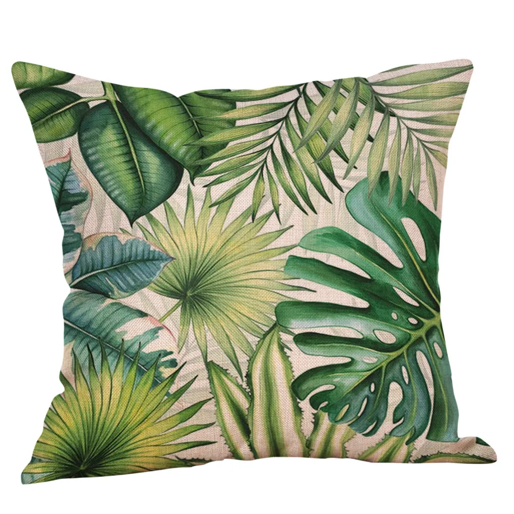 Наволочка с цветочным тропическим растением и листьями наволочка для подушки
