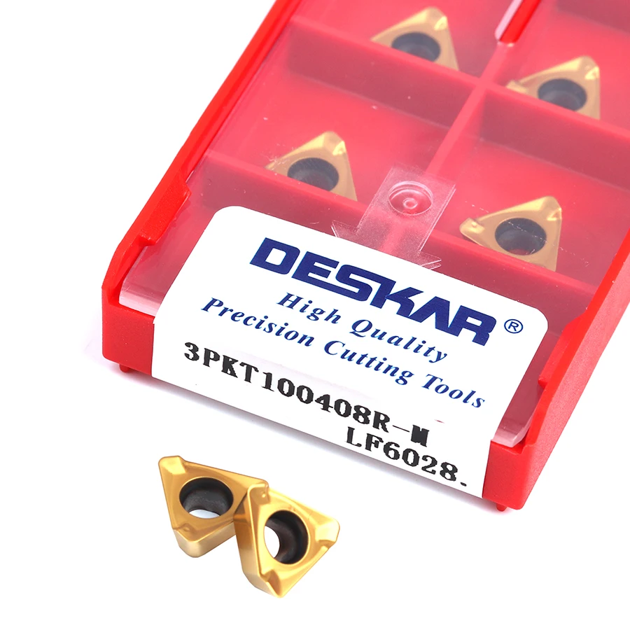 

10pcs 3PKT100408R-F LF6028 CNC lathe turning blades Cemented carbide alloy cutting inserts Machining steel parts Milling cutter